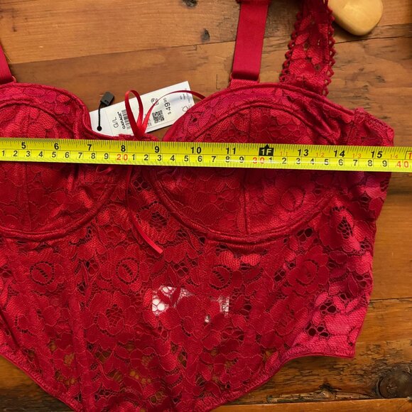 GARAGE, "RODEO LACE-BUSTIER" SZ L RED (CHILIPEPPER) NWT - Picture 4 of 4